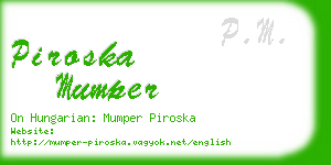 piroska mumper business card